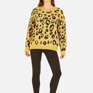 - Leopard Print Mustard Sweater Gaudie soft as cashmere super lightweight …